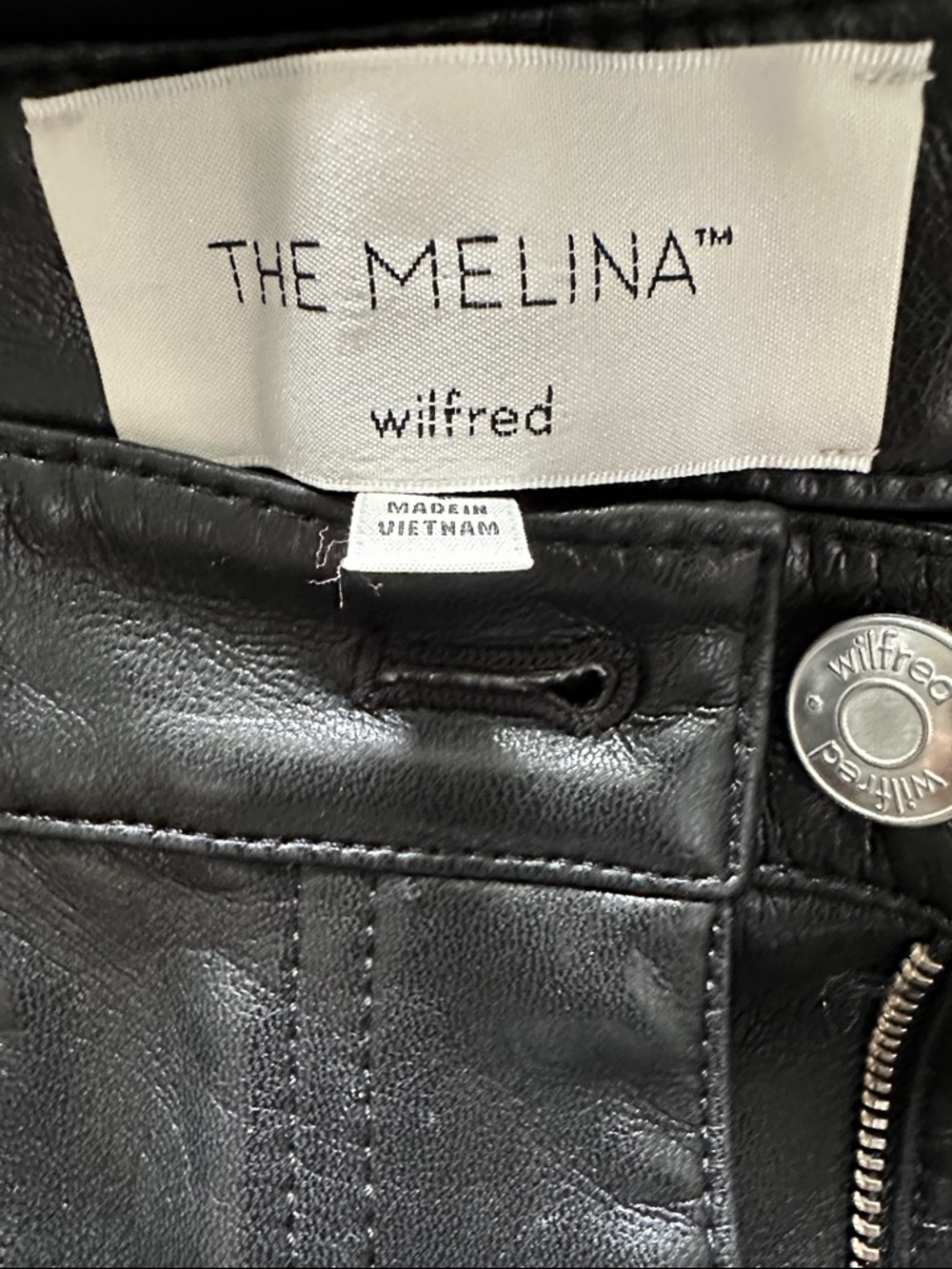 Wilfred Black Faux Leather The Melina Pants Size 4